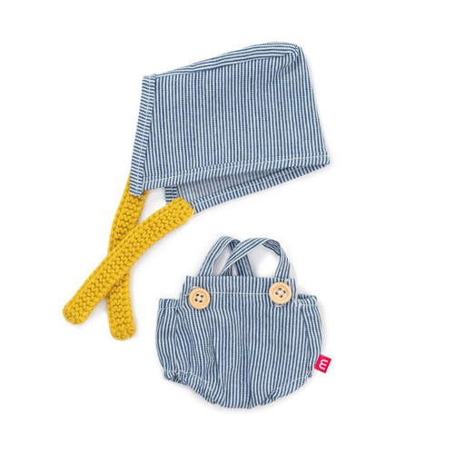 2pc Miniland Clothing Sea Overalls & Headscarf Costume For 21cm Doll 3y+