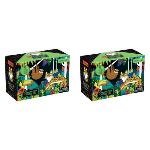 2x 100pc Mudpuppy Glow Jigsaw Puzzle Game Rainforest 5+