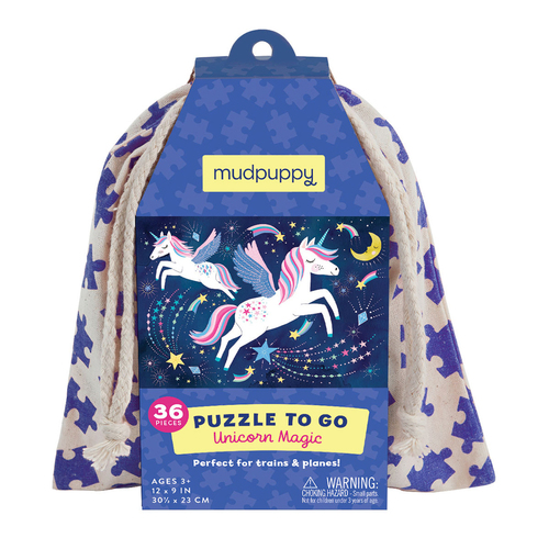 36pc Mudpuppy Kids Jigsaw Puzzle To Go w/ Pouch 30.5x23cm Unicorn Magic 3+