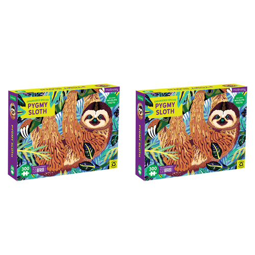 2x 300pc Mudpuppy Jigsaw Puzzle 61x46cm Pygmy Sloth Kids Game 7y+