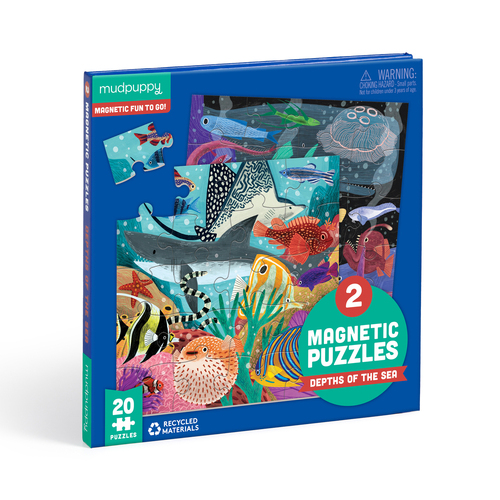 20pc Mudpuppy Magnetic Jigsaw Puzzle 17x17cm Depths of Seas Kids Game 3y+