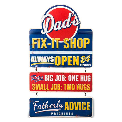 Men's Republic Retro Metal Sign Dad's Fix-It Shop