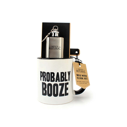 Men's Republic Probably Booze Novelty Drinking Mug/Keyring Set