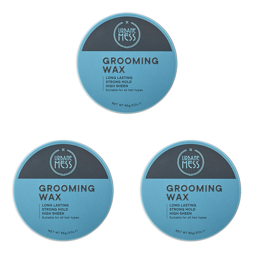 3PK Urbane Mess Grooming Wax Hair Care/Styling Gel 85g