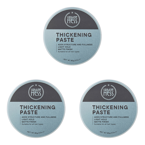 3PK Urbane Mess Thickening Paste 85G Hair Care/Styling 