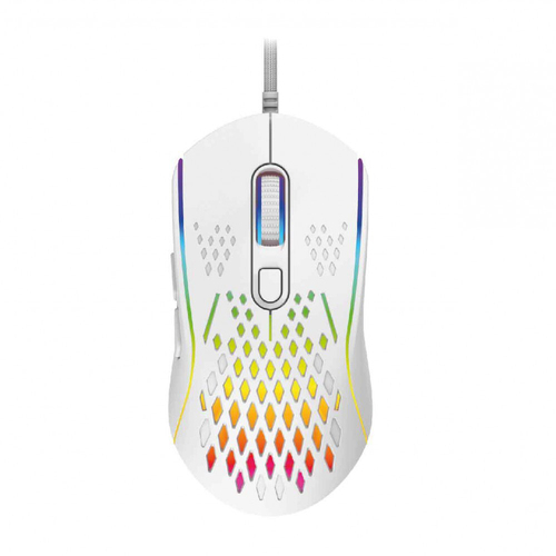 Laser Wired Gaming RGB Mouse 12800 DPI For PC/Laptop - White