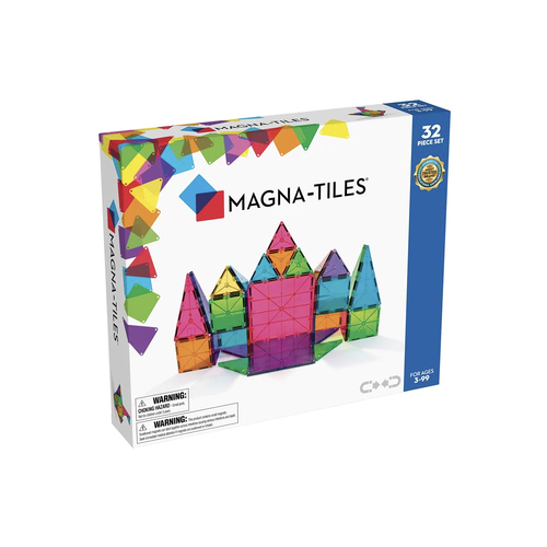 32pc Magna-Tiles Classic Kids/Childrens Magnetic Construction Toy Set 3y+