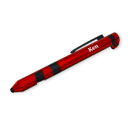 3pc Ken Multi-Tool Pen 7 In 1 Functions Red Case 