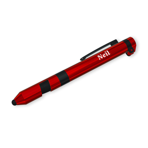 3pc Neil Multi-Tool Pen 7 In 1 Functions Red Case 