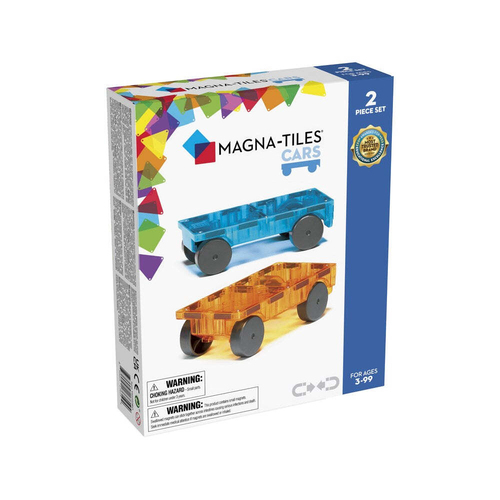 2pc Magna-Tiles Cars Expansion Set 3y+ - Blue/Orange