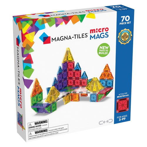 70pc Magna-Tiles microMAGS Set Kids Building Toy 3y+