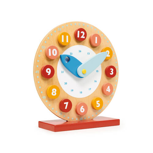 Mentari Teaching Clock Educational Play 20x21cm Wooden Toy 3y+