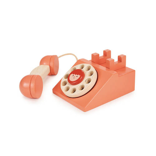 Mentari Ring Telephone Pretend Play 15x16cm Wooden Toy 2y+