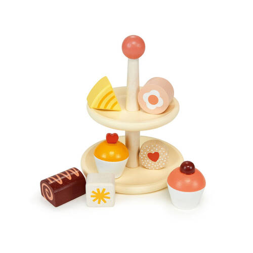 Mentari Cupcake/Dessert Stand Pretend Play Wooden Toy 3y+