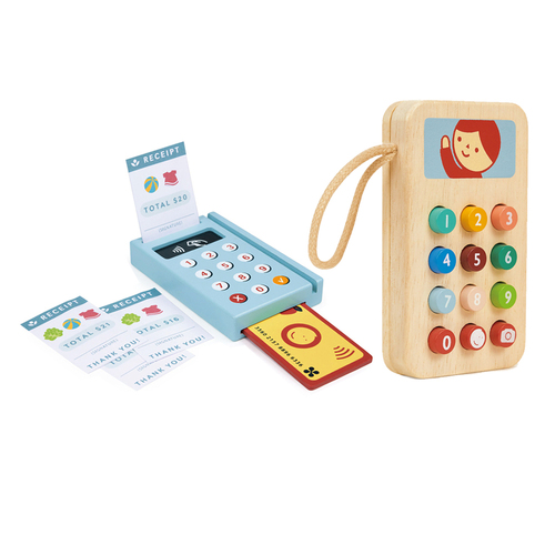 Mentari Card Machine & Mobile Phone Wooden Toy Set