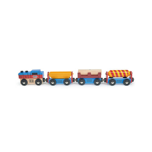 Mentari Wooden The Cargo Train 18m+ Kids/Children Play Toy 36cm