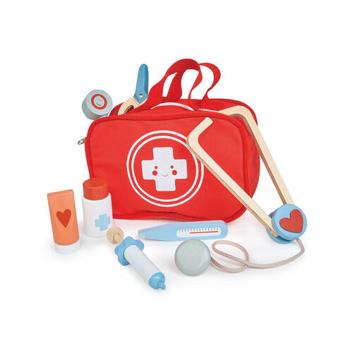 Mentari My First Aid Kit Wooden Doctor's Bag Set 3y+