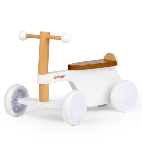 Moover Wooden Push Ride-On Bike Toy Baby 18m+ White