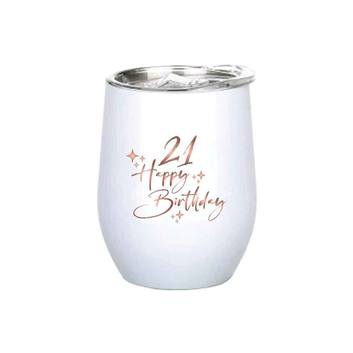 21st Birthday 360ml S/S Vacuum Insulated Tumbler Double Walled Rose Gold