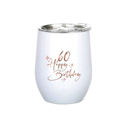 60th Birthday 360ml S/S Vacuum Insulated Tumbler Double Walled Rose Gold