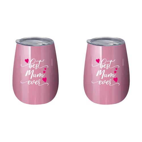 2PK Best Mum Ever 360ml S/S Vacuum Insulated Tumbler Double Walled Mug