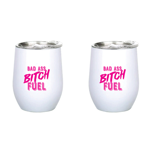 2PK Bad *ss B*tch Fuel 360ml S/S Vacuum Insulated Tumbler Double Walled Mug