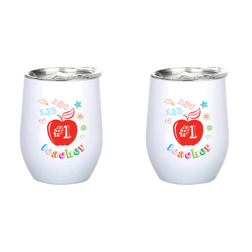 2PK No.1 Teacher 360ml S/S Vacuum Insulated Tumbler Double Walled Mug