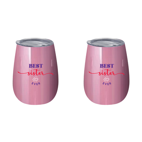 2PK Best Sister Ever 360ml Stainless Steel Double Walled Insulated Mug