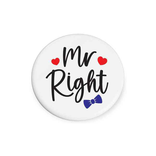 Mr Right Beautiful on the Inside Ceramic Coaster Round 10cm