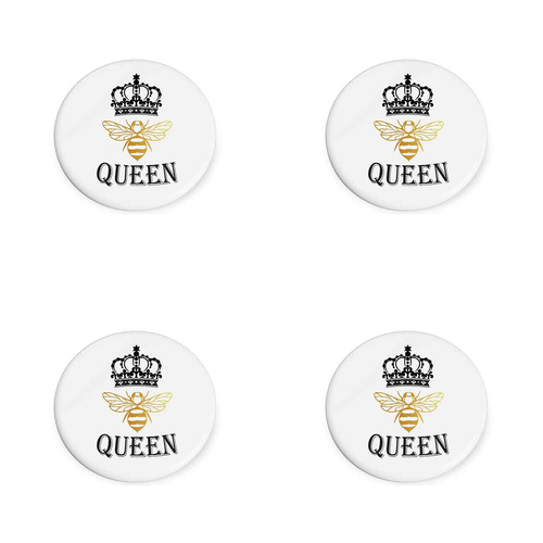 4PK Queen Bee Beautiful on the Inside Ceramic Coaster Round 10cm