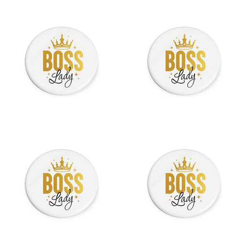 4PK Boss Lady Beautiful on the Inside Ceramic Coaster Round 10cm