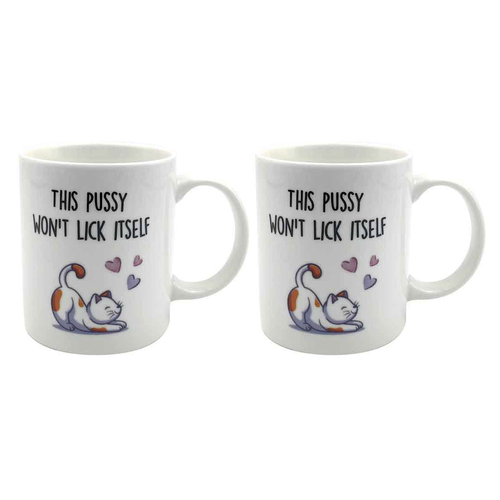 2PK this P*ssy Wont 350ml Novelty Funny Office Gift Mug