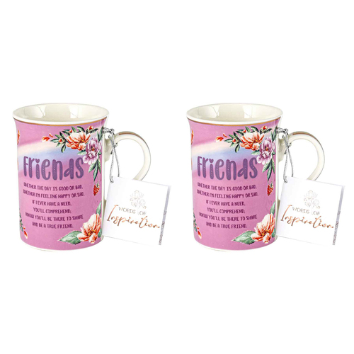 2x Friends Inspiration Mug 360ml New Bone China  Novelty Drinking Cups