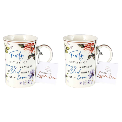 2x Family Inspiration Mug 360ml New Bone China  Novelty Drinking Cups