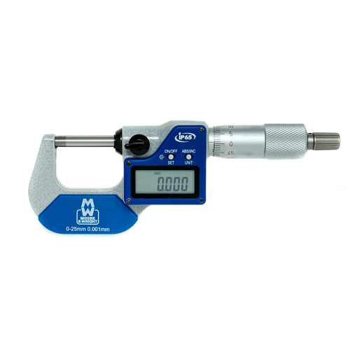 Moore & Wright IP65 Micrometer Digital Outside Measuring Tool 0-25mm