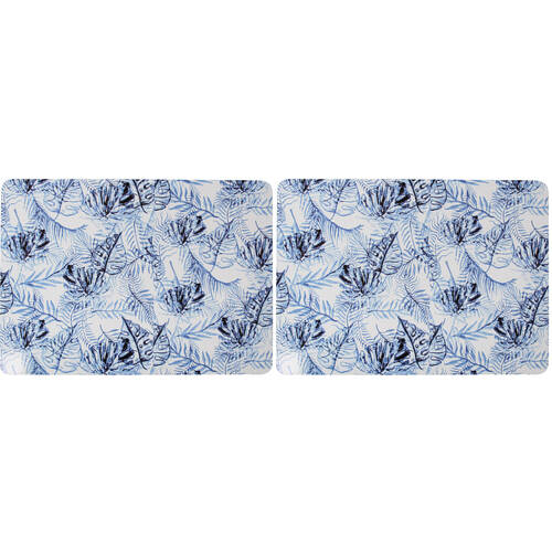 8pc LVD Placemat Home/Kitchenware Trivet 30cm - Blue Leaf Tropics