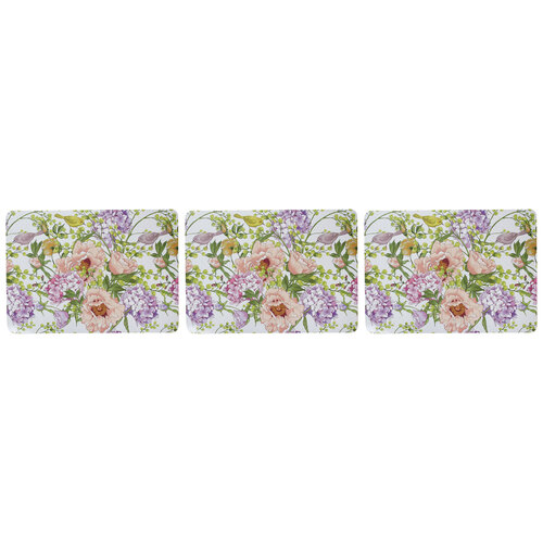 3PK 4pc LVD MDF/Cork Placemat Spring Floral Dining Table Mat 30x21.5cm