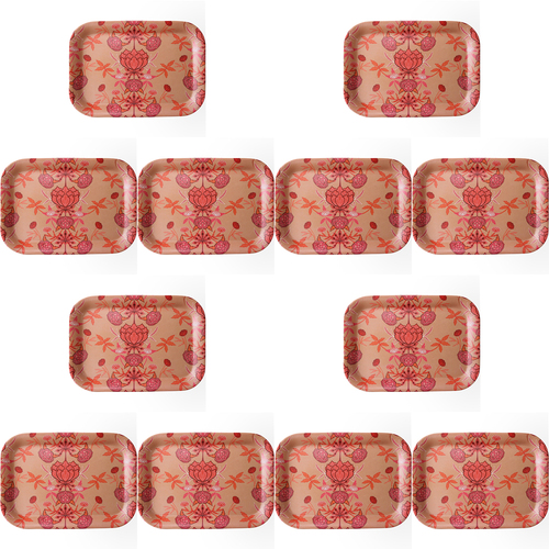 12PK LVD Melamine/Bamboo Tray Floral Garden Blush Kitchen Decor 20.8x29.9cm Rect