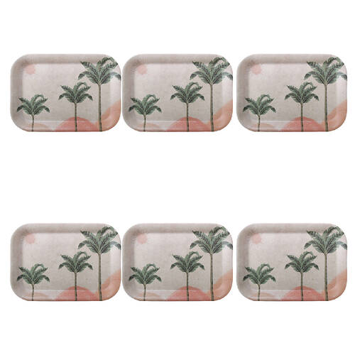 6PK LVD Serving Tray Rectangle Kitchen Serveware 30x21cm - Havana Palm