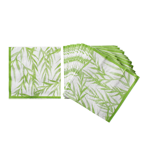 6PK LVD 40PK Leaf 16.5cm 3-Ply Dining Table Paper Napkin - Green