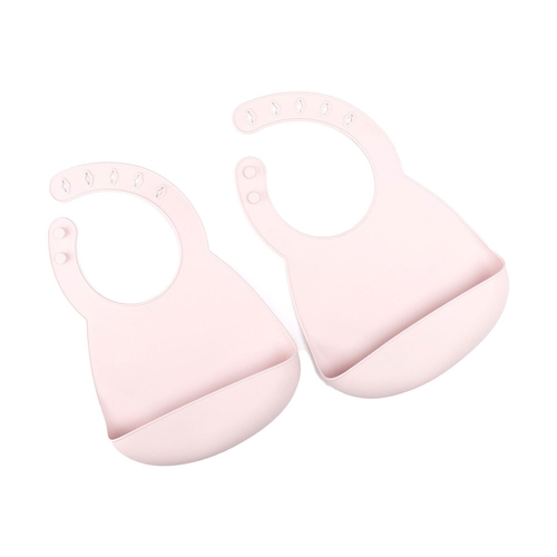 2pc My Pure Silicone Baby/Toddler Bib Set - Blush 4M+