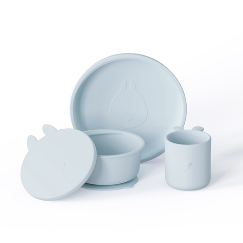 4pc My Pure Silicone Baby/Toddler Suction Meal Set Baby Blue  6M+