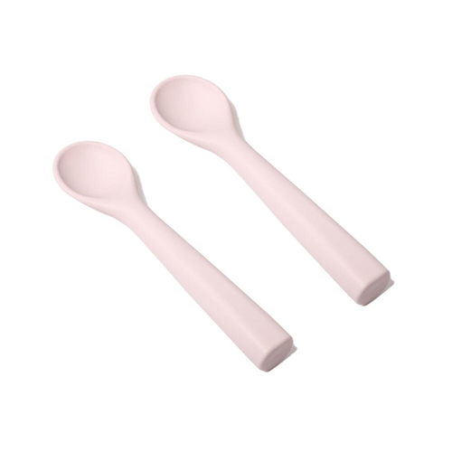 My Pure Silicone Baby/Toddler Spoon Set - Blush 4M+