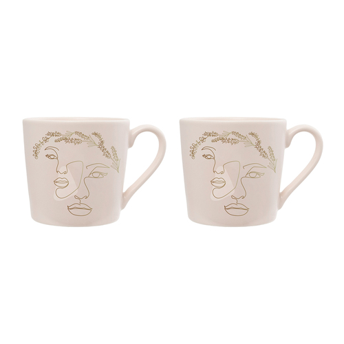 2PK Splosh Mystique 13cm Ceramic Gemini Mug Drinking Cup - Beige