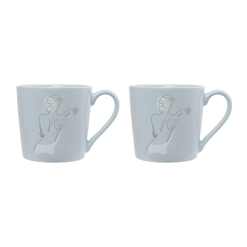 2PK Splosh Mystique 13cm Ceramic Virgo Mug Drinking Cup - Blue