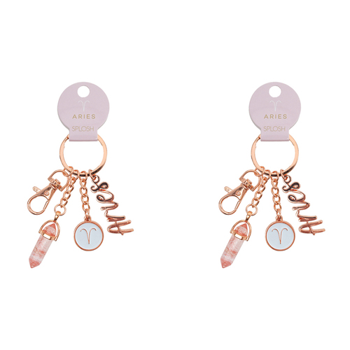 2PK Splosh Mystique Aries Keychain Zodiac Charm - Rose Gold