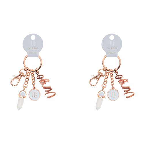 2PK Splosh Mystique Virgo Keychain Zodiac Charm - Rose Gold