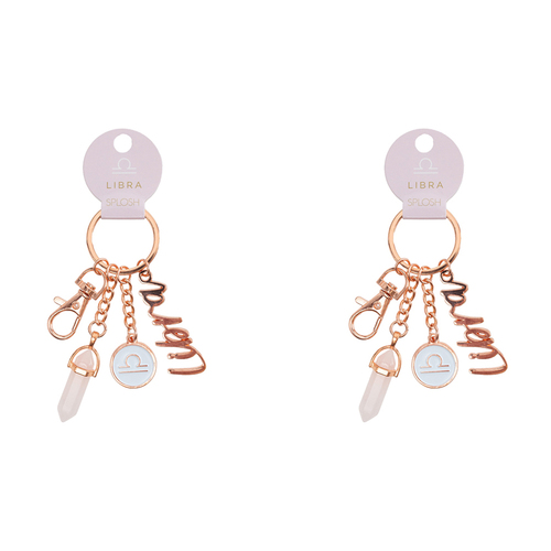 2PK Splosh Mystique Libra Keychain Zodiac Charm - Rose Gold