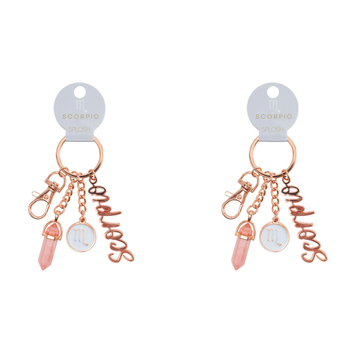 2PK Splosh Mystique Scorpio Keychain Zodiac Charm - Rose Gold