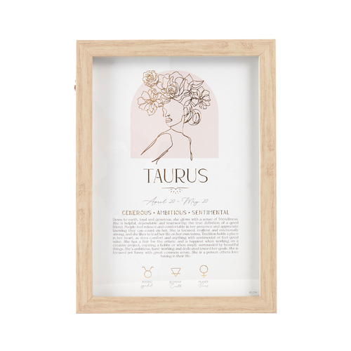 Splosh Mystique Framed Print Taurus Standing/Hanging Decor 20x33cm